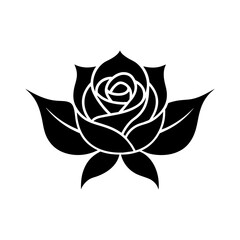 Minimalist flower Logo with a rose icon vector art illustration