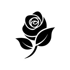 Minimalist flower Logo with a rose icon vector art illustration