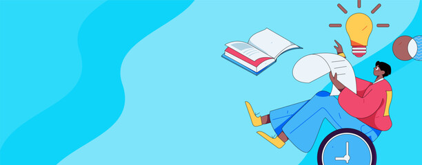 Education and learning people flat vector concept hand drawn illustration

