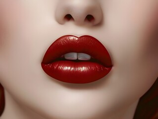 Fototapeta premium Bold s Glamour Stunning CloseUp Portrait Highlighting HighEnd Lipstick Shades