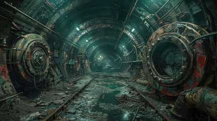  A vast underground complex of pipes and machinery
