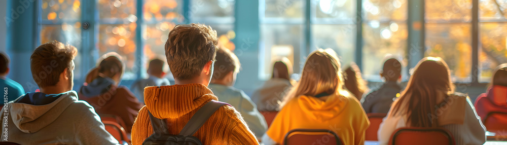 Poster classroom knowledge sharing: a photo realistic high resolution image emphasizing education and learn