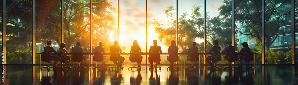 Poster teamwork and knowledge sharing in a business environment: high resolution photo realistic imagery of