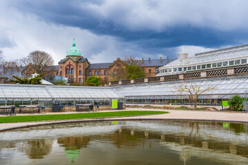 Greenhouses in Botanical Garden in Copenhagen, Denmark