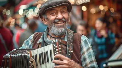 Talented musician playing music