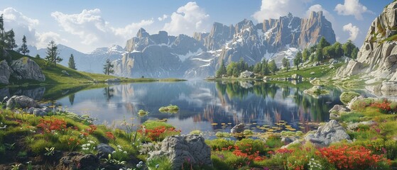 Idyllic alpine scene image