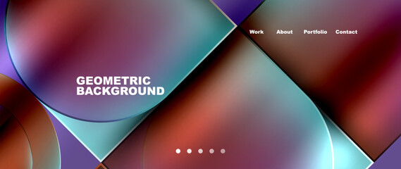 Circles and lines. Bright colorful geometry with glassmorphism effect. Vector Illustration For Wallpaper, Banner, Background, Card, Book Illustration, landing page