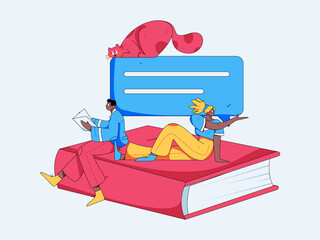 Education and learning people flat vector concept hand drawn illustration
