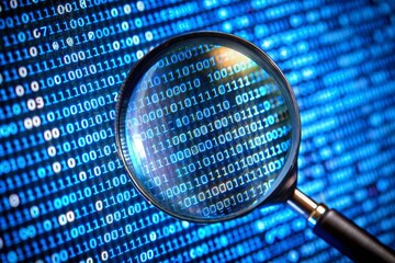 Binary digit code developing screen. Programing workflow abstract algorithm concept.hacking concept