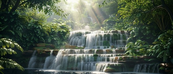 Photorealistic waterfall picture