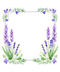 Naklejka premium frame of lavender flowers