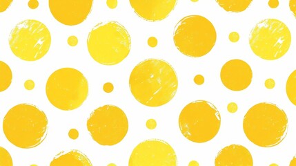 Cheerful Yellow Polka Dot Design on White Background for Playful Creative Projects