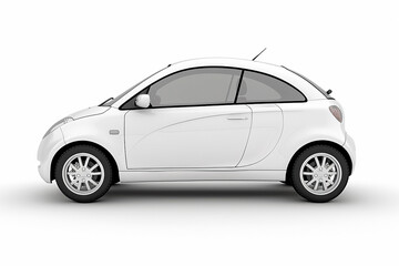 Obraz premium A white car is parked on a white background