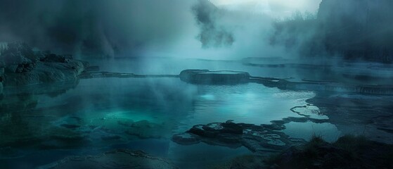 Twilight geothermal spring pic