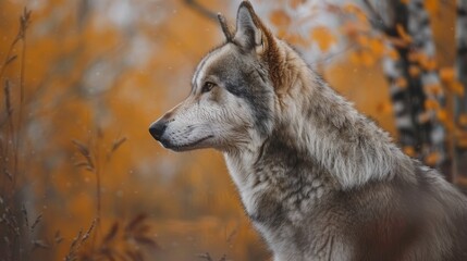 Fototapeta premium trees bear yellow and red leaves; sunny day, blurred background of intermingled trees and leaves