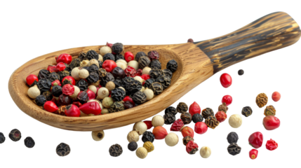 A wooden spoon filled with a variety of different types of beans, showcasing the diverse colors and textures of the legumes