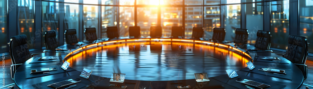 Aufkleber dynamic roundtable discussion: interactive knowledge sharing in high resolution photo illustration
