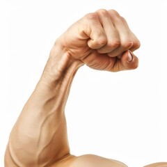 Photo of Strong Arm Flexing ,isolated on white background