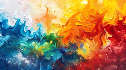 Waves of color crashing onto the canvas, creating a dynamic and vibrant expression of creativity