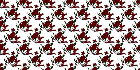 Expandable Pattern of Flowers and Leaves Decoration