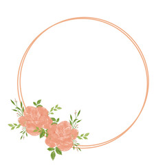 Hand drawn floral frames with peony flowers. Wreath. Elegant logo template. Vector illustration for labels, branding business identity, wedding invitation