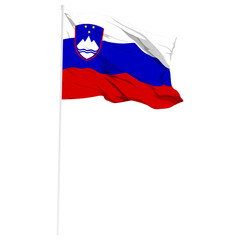 Vector illustration of wavy Slovenia flag on transparent background