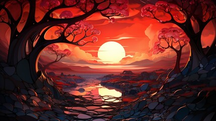 A visually stunning abstract nature background with intricate lines and rounded polygons, capturing the essence of natural forms through a futuristic lens.