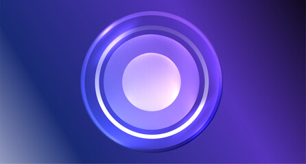 Neon glass circle copyspace for your text or product presentation geometric background. Vector illustration For Wallpaper, Banner, Background, Card, Book Illustration, landing page
