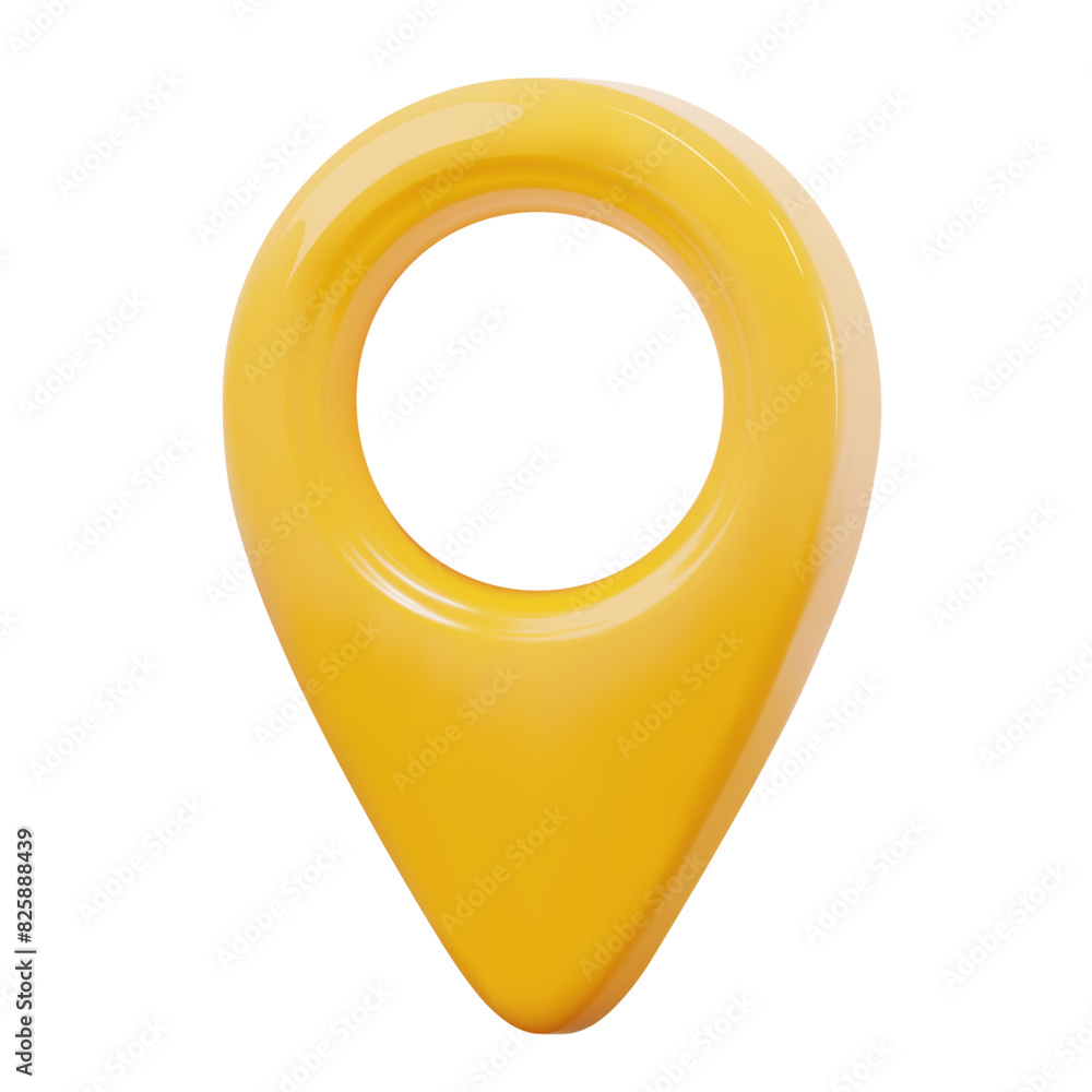 Aufkleber 3d yellow map location pointer. pin code icon of the geolocation map. stock vector illustration on i