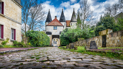 View of the village of Longpont in the Aisne department. France