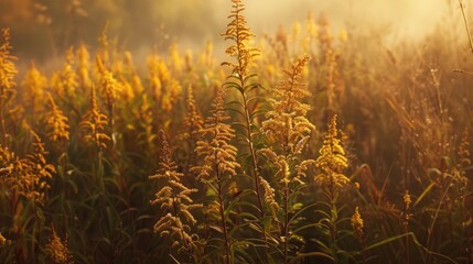 Fototapeta premium Solidago Altissima s Autumn Wildflowers