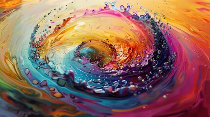Whirling eddies of multicolor swirling gracefully on a solid backdrop, creating a mesmerizing...