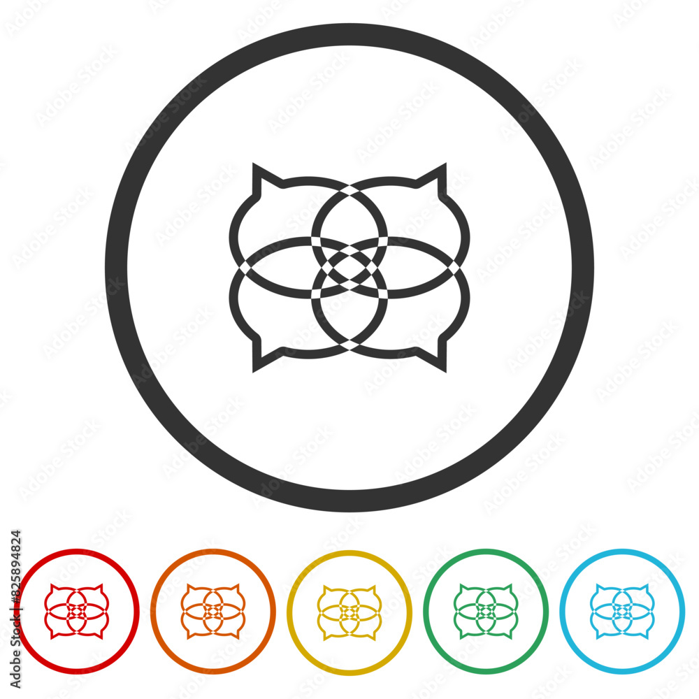 Poster chat logo icon. set icons in color circle buttons