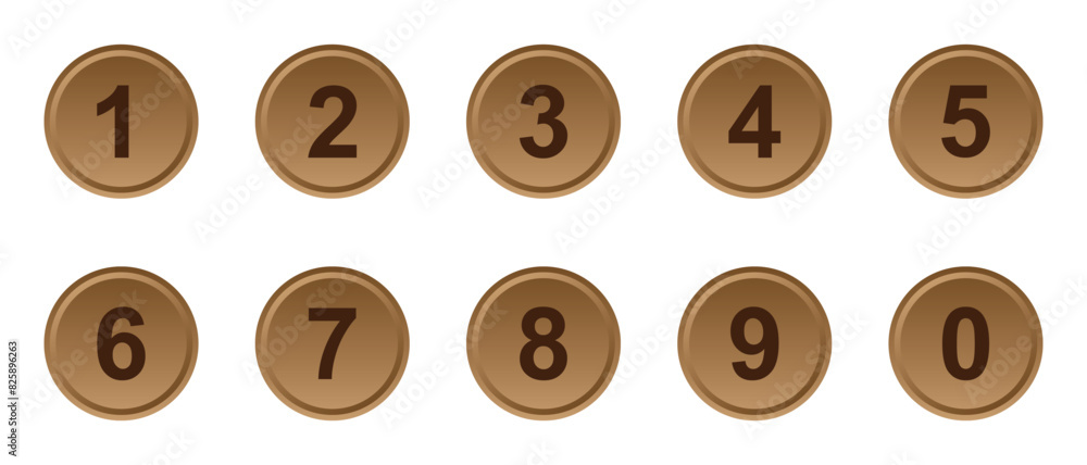 Poster number icon. 3d number icon with white background. number bullet points set.
