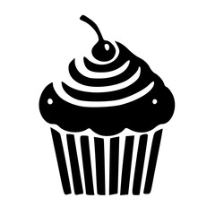 Cupcake with cherry vector illustration 