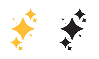 Golden yellow and black  Star Vector clipart background Elements. EPS 10