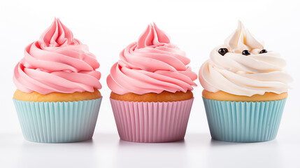 Tasty cupcakes. Delicious colored cupcakes