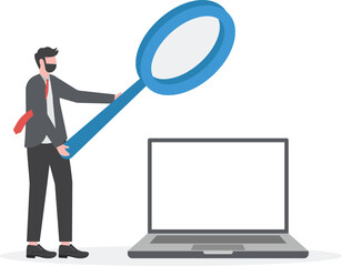 Businessman searching for information on the Internet. search concept
