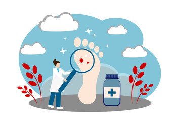 Podologist. The scene of the patient's inspection. Human foot. The concept of foot treatment. Podiatry as a branch of medical science