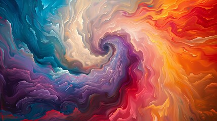 Whirling vortex of multicolor swirling majestically against a solid canvas, drawing the viewer in with its beauty