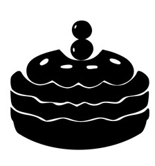 cake with chocolate silhouette