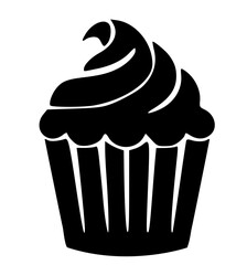 cupcake with cream silhouette logo vector