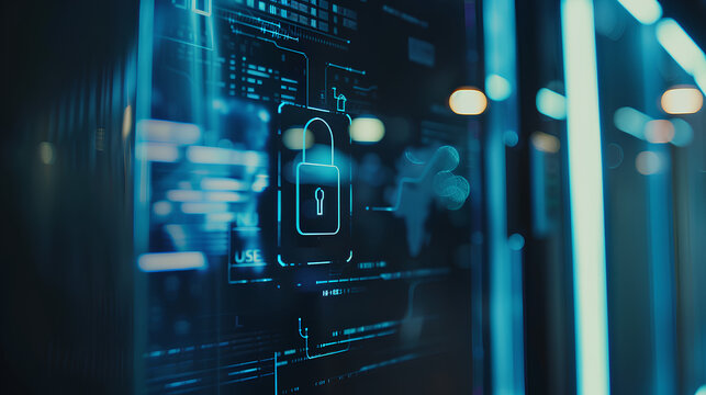 A screen showing a secure two-factor authentication process, Secure Software Development, blurred background, with copy space