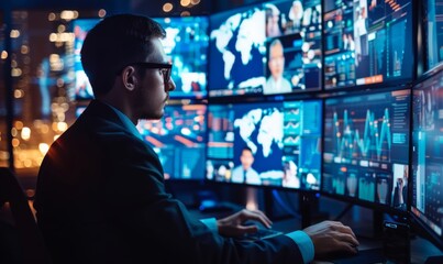 CEO in Video Conference with International Business Partners
