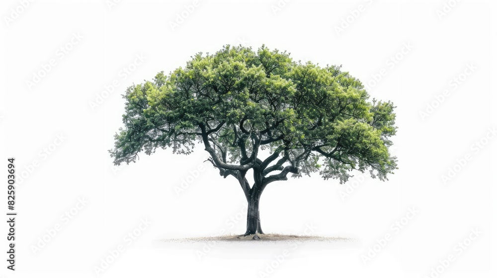 Aufkleber single isolated tree on white background with clipping path