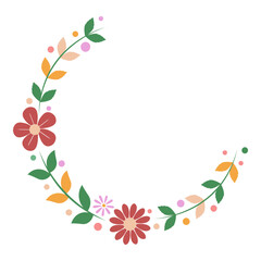 flower branch flower divider flower wreath flower Autumn branch ornament floral divider. element on transparent 