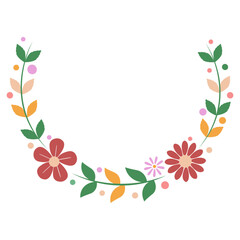flower branch flower divider flower wreath flower Autumn branch ornament floral divider. element on transparent 