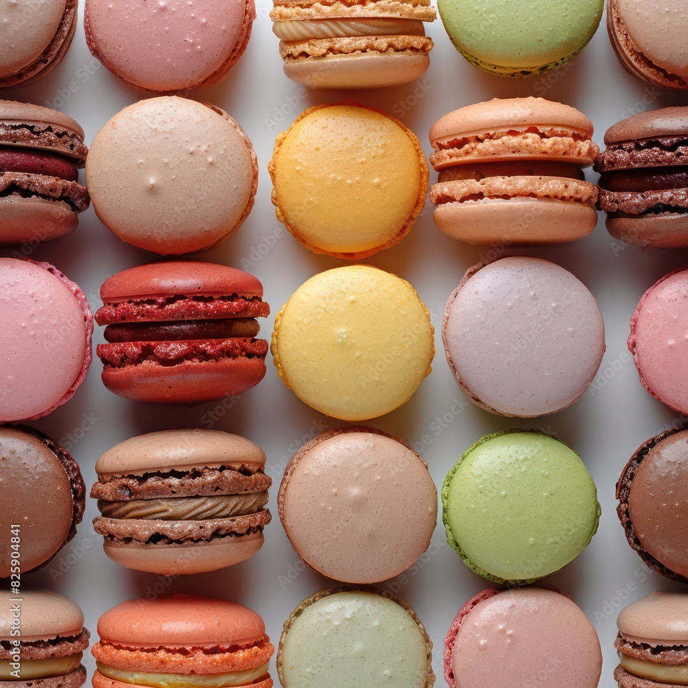 Wall mural a delightful assortment of colorful macaroons with an array of fillings that tickles the tastebud