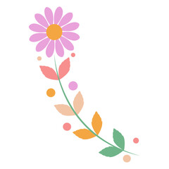 flower branch flower divider flower wreath flower Autumn branch ornament floral divider. element on transparent 