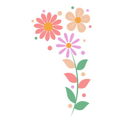 flower branch flower divider flower wreath flower Autumn branch ornament floral divider. element on transparent 